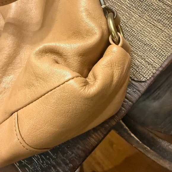 Coach Madison Gathered Leather Satchel | Tan | Gold Hardware | Shoulder Bag - Picture 11 of 13